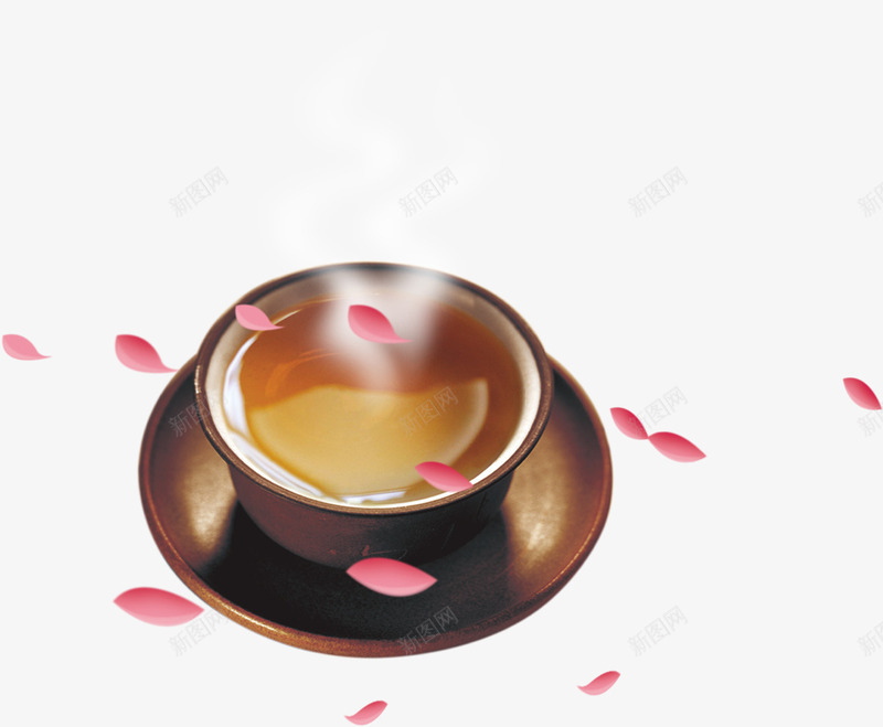 蜂蜜花草png免抠素材_88icon https://88icon.com 杯具 柠檬 柠檬茶 热气 花瓣