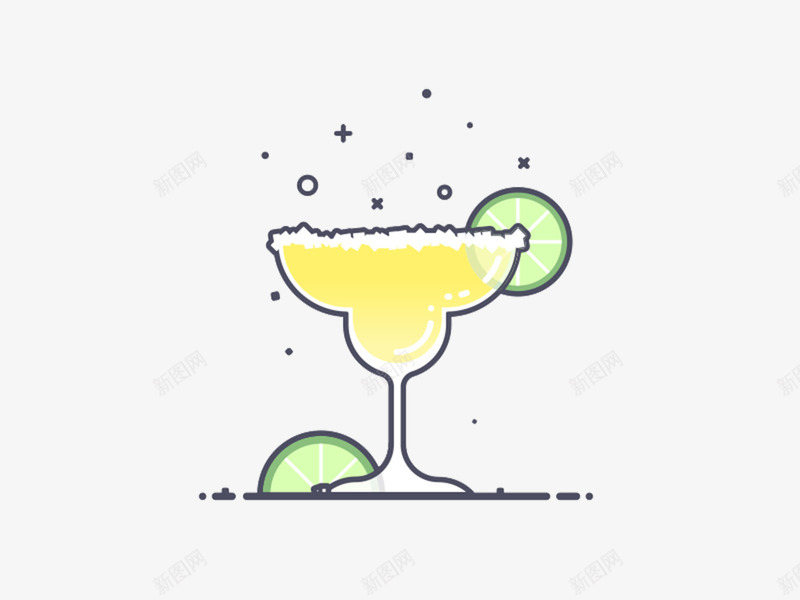 柠檬鸡尾酒插画png免抠素材_88icon https://88icon.com 插画 柠檬 酒 饮料 鸡尾酒