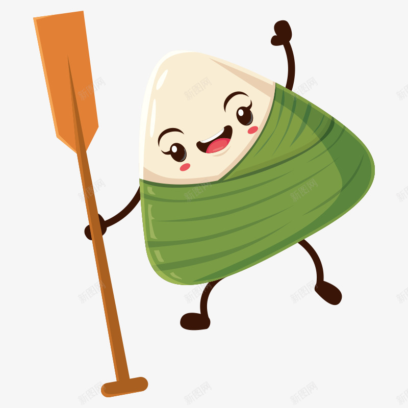 绿色纹理粽子美食元素png免抠素材_88icon https://88icon.com 卡通插画 粽子 纹理 绿色 美食 船桨 质感 食物