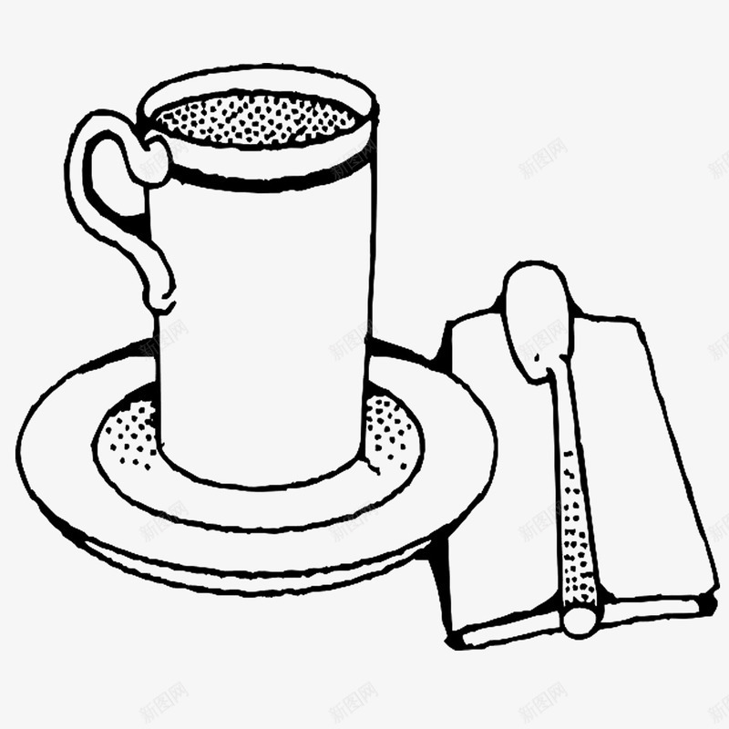 咖啡饮料简笔画png免抠素材_88icon https://88icon.com 勺子 咖啡 咖啡杯 托盘 杯子 餐巾 饮料 饮料简笔画