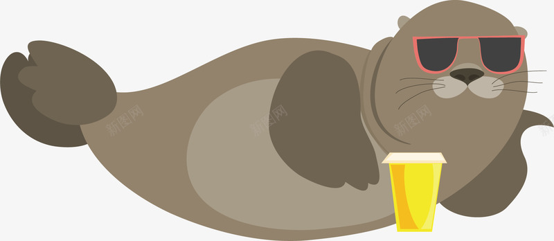 喝果汁的海狮矢量图ai免抠素材_88icon https://88icon.com 动物 卡通手绘 果汁 棕色 水彩 海狮 海狮表演 矢量图 饮品 饮料