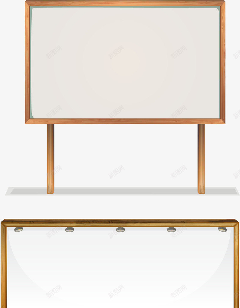 手绘木质广告牌矢量图ai免抠素材_88icon https://88icon.com 展示 广告牌 手绘 灯光 矢量图
