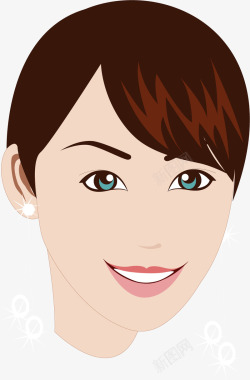 手绘美女头像素材