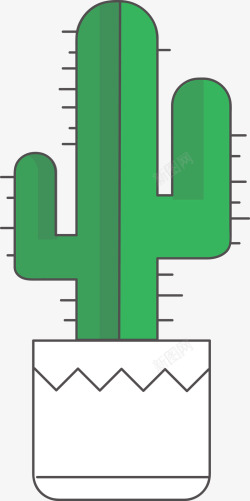 绿色卡通多肉植物盆栽矢量图素材