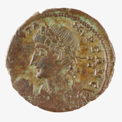 古老硬币生锈的罗马青铜币实物高清图片