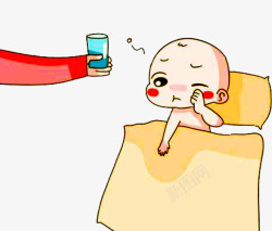 宝宝起床喝水素材