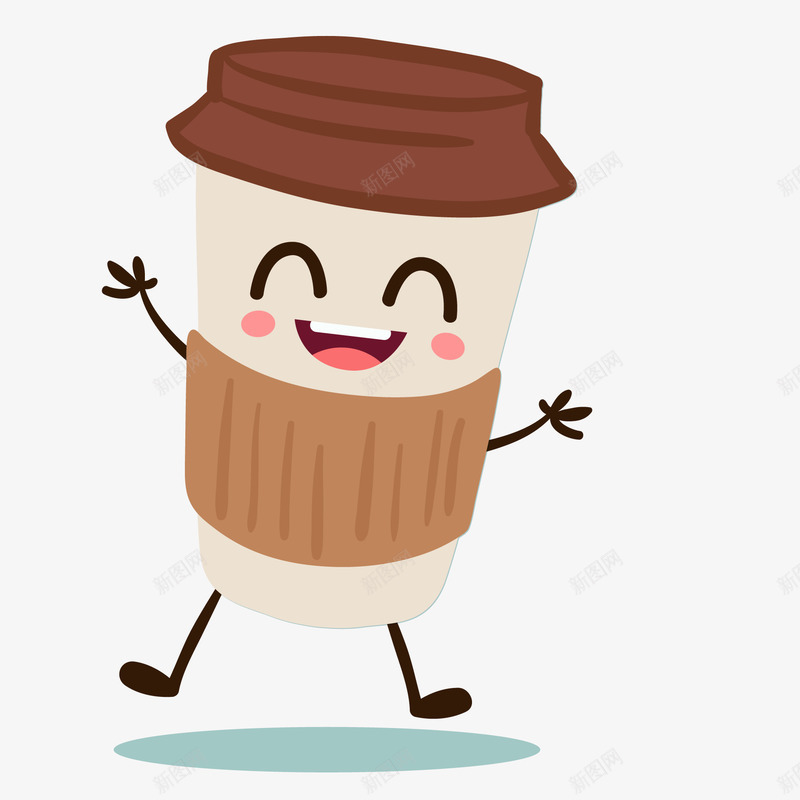 卡通可爱的笑脸咖啡矢量图ai免抠素材_88icon https://88icon.com 卡通 可爱 咖啡杯 笑脸 饮品设计 饮料 矢量图