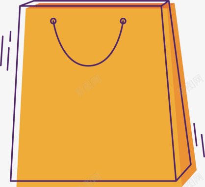 黄色蜜蜂黄色购物袋标矢量图图标图标