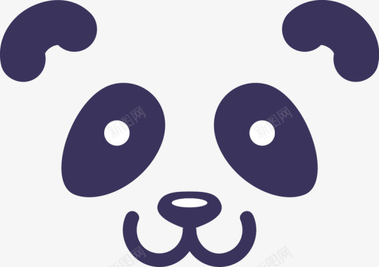 可爱熊猫头像矢量图图标图标