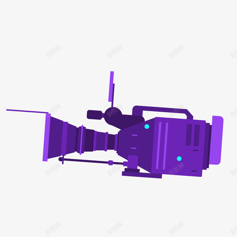 紫色创意摄像机元素矢量图ai免抠素材_88icon https://88icon.com 创意 扁平化 拍摄 摄像机 灯光 科技 紫色 矢量图