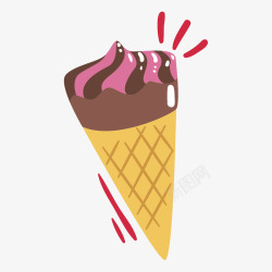 巧克力香芋冰淇淋矢量图素材