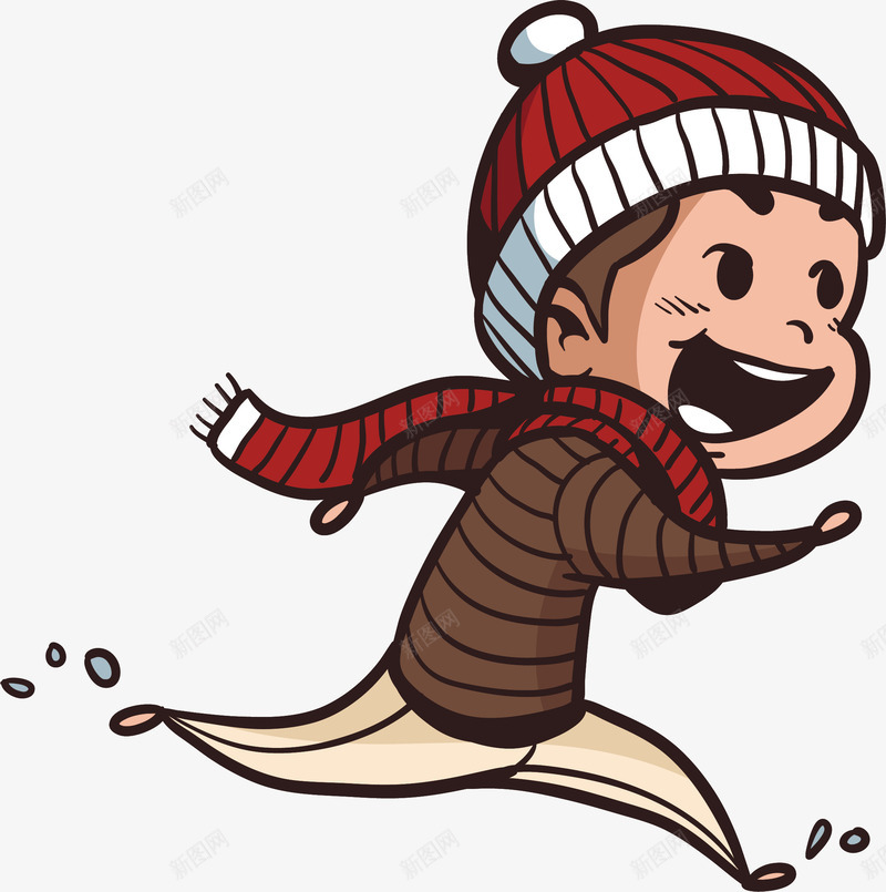 雪地上疯狂奔跑的孩子矢量图ai免抠素材_88icon https://88icon.com 奔跑 奔跑的人 奔跑的孩子 开心 开心奔跑 矢量png 矢量图