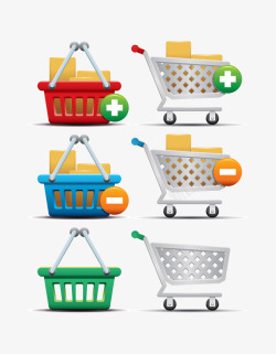 超市购物车矢量图素材
