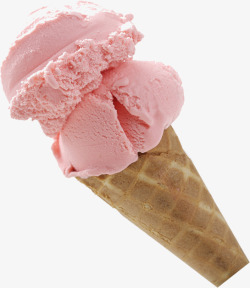 夏日草莓味冰淇淋素材