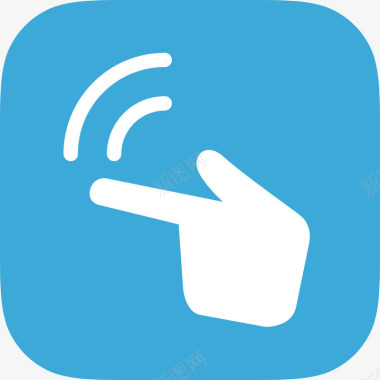 无线网信号蓝色底色手指方向带信号图标图标