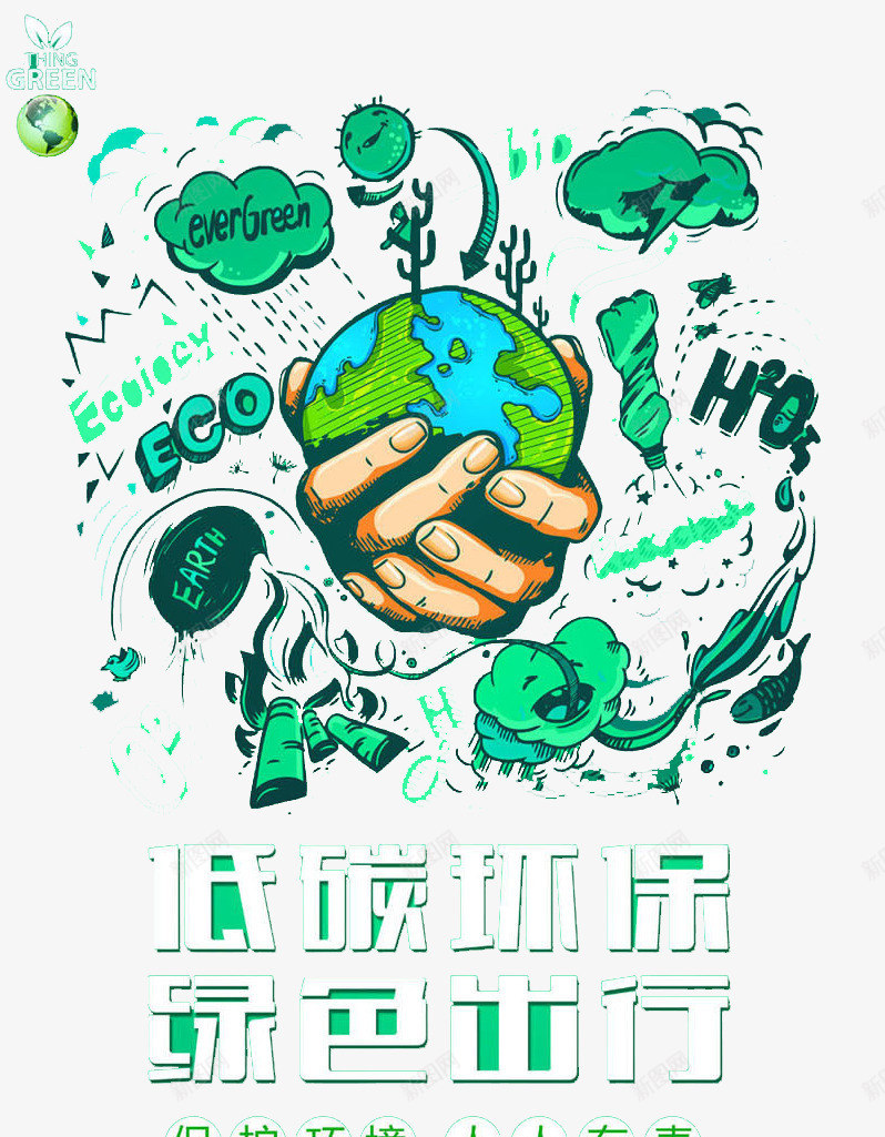 低碳环保png免抠素材_88icon https://88icon.com 地球 手指 环保 绿色