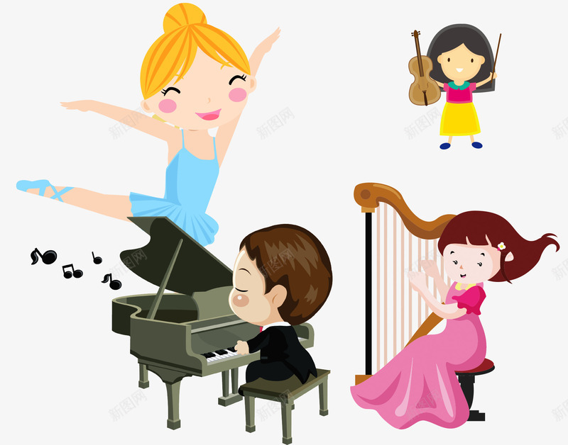 钢琴舞蹈艺术表演卡通孩子png免抠素材_88icon https://88icon.com 卡通孩子 舞蹈 艺术表演 钢琴