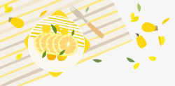 柠檬水果盘水果餐桌高清图片