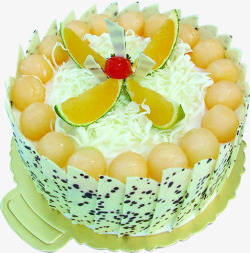圆形蛋糕水果蛋糕奶球柠檬素材