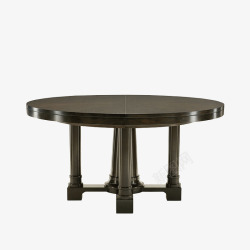 美式铁艺餐桌餐厅实木饭台亮光圆形餐桌高清图片