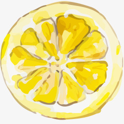 半个柠檬水彩插画矢量图素材