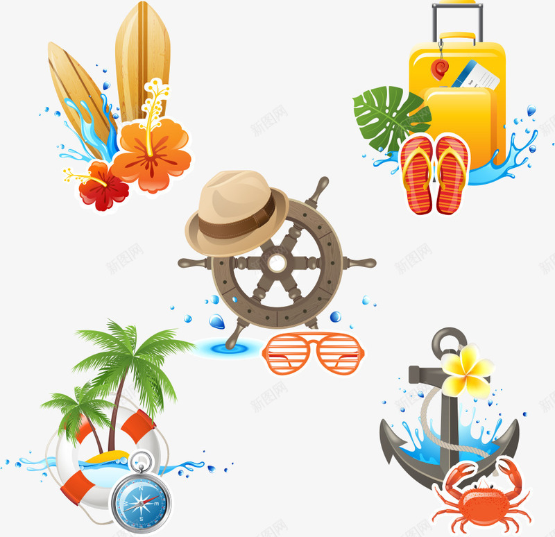 夏天度假png免抠素材_88icon https://88icon.com summer 夏天 夏天度假 夏天度假元素 夏日 帽子 船舵