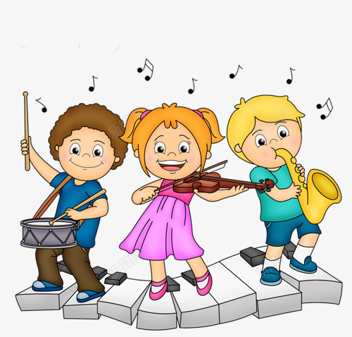 演奏的孩子png免抠素材_88icon https://88icon.com 乐器 吹长号 女孩 孩子 小提琴 打鼓 打鼓的小女孩