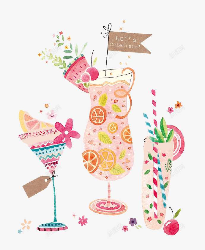 卡通粉色饮料png免抠素材_88icon https://88icon.com 夏天 开心一刻 汽水 派对 粉色饮料