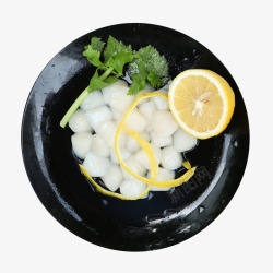 柠檬海鲜水产贝柱扇贝肉实物食材素材