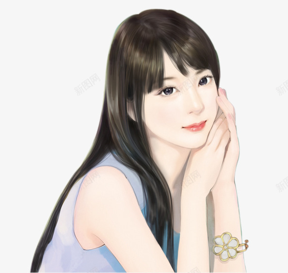 现代蓝衣女子长发造型png免抠素材_88icon https://88icon.com 图片 女子 现代 造型 长发