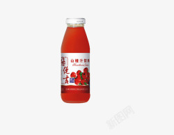 一瓶红色山楂汁味饮料素材