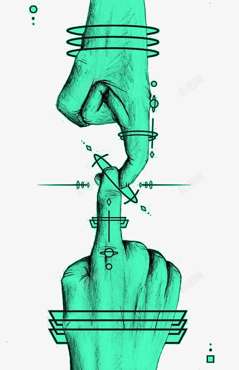 电子感应勾手指png免抠素材_88icon https://88icon.com 勾手指 手指 接触 碰触 绿色