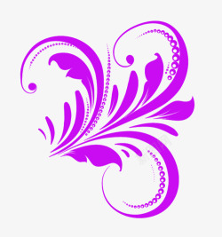 梦幻紫色花枝花纹装饰素材
