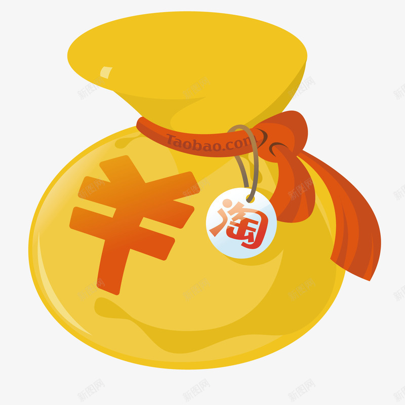 淘宝钱袋矢量图ai免抠素材_88icon https://88icon.com 淘宝 购物 钱袋 矢量图