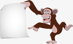 手拿纸手拿纸手指向下的猴子高清图片
