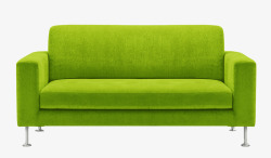 绿色时尚靠背多人沙发素材