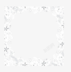 白色花朵框架素材