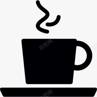 咖啡烘焙温暖的杯子和盘子图标图标
