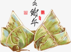 彩色传统粽子端午节卡通手绘素材