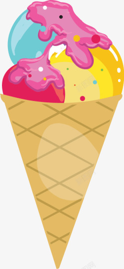 手绘卡通美味冰淇淋素材