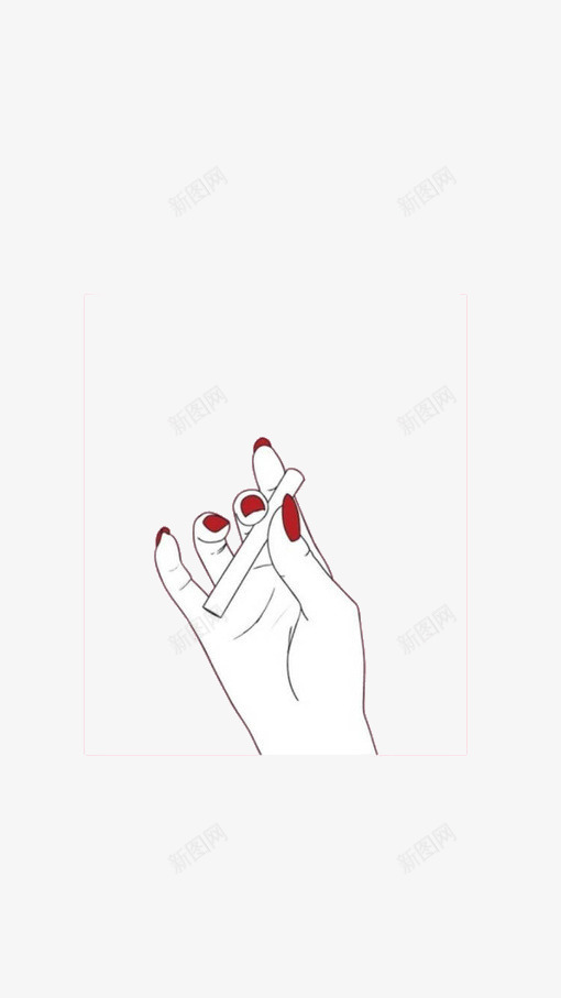 拿烟红色指甲的手png免抠素材_88icon https://88icon.com 健康 元素 吸烟 白色 红手指