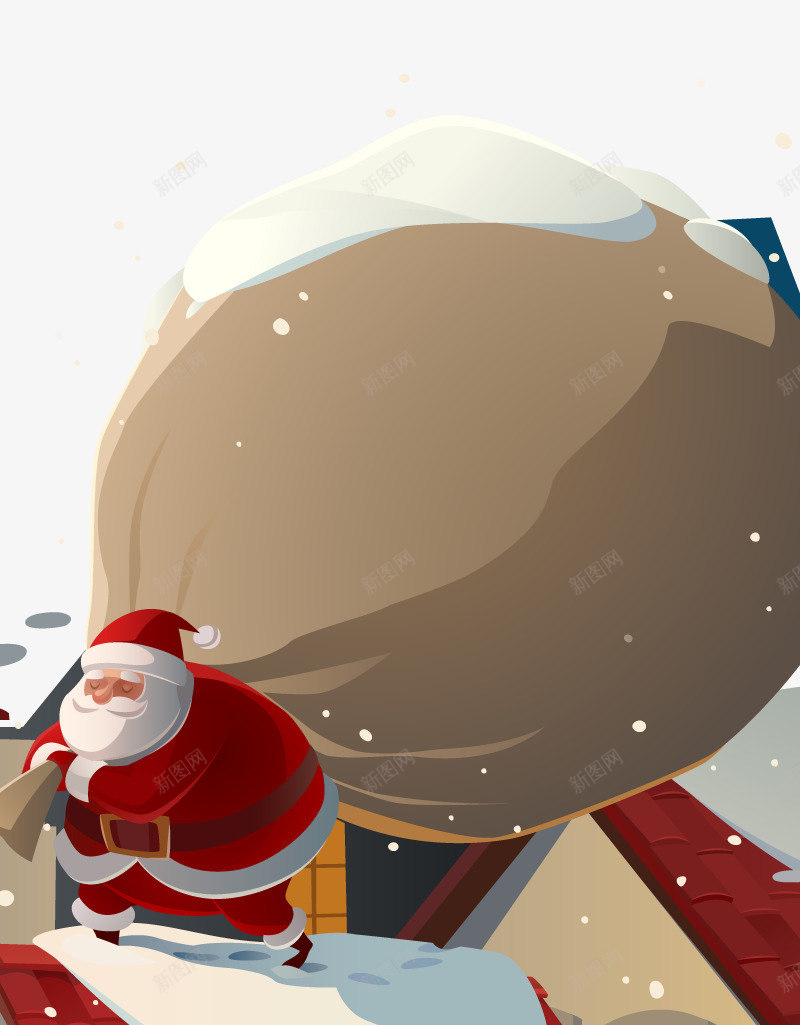 2018圣诞老人卡通插画png免抠素材_88icon https://88icon.com 卡通 圣诞快乐 圣诞礼物 圣诞老人 圣诞节 插画 派礼物 节日气氛 雪花