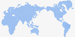 世界波蓝色现代波点世界地图高清图片