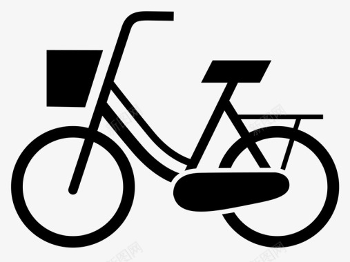 自行车剪影矢量图图标图标