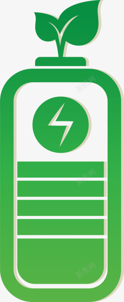 绿色植物电池绿叶素材