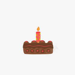 2岁卡通生日蛋糕蜡烛矢量图素材