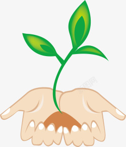 捧着嫩芽的手素材
