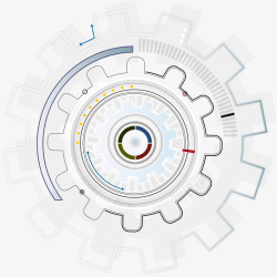 手绘齿轮标签矢量图素材