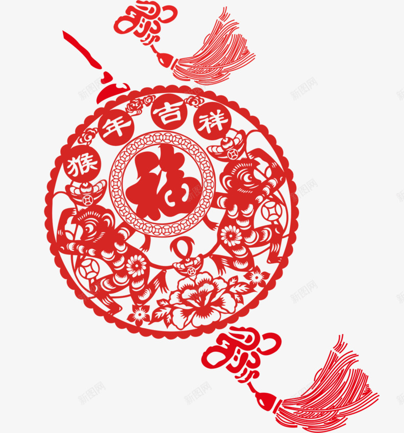 中国风福字png免抠素材_88icon https://88icon.com 中国风 剪纸 喜庆 福气 红色