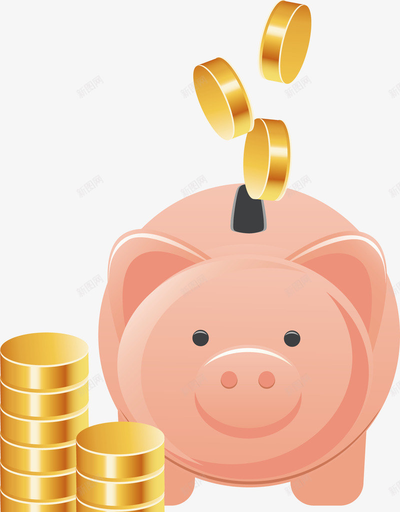 金币存钱罐矢量图ai免抠素材_88icon https://88icon.com 企业福利 企业福利交流会 企业福利包 企业福利活动 卡通 存钱罐 矢量图